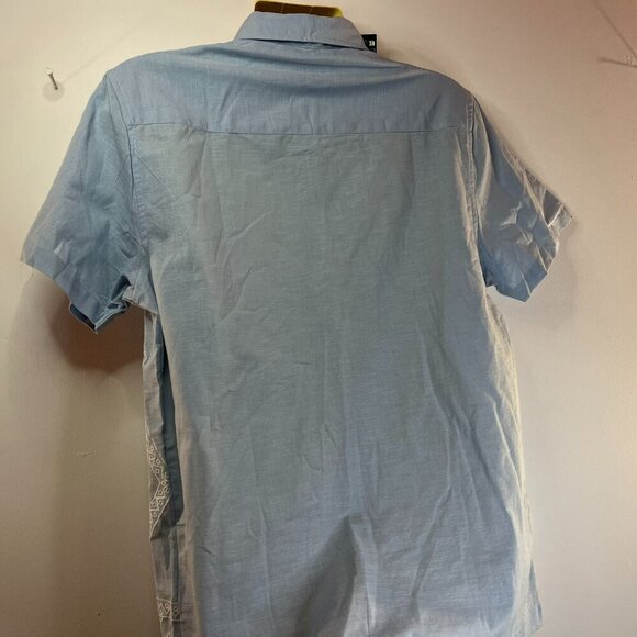 Threadbare Men's Azlan Sky Blue Embroidered Short Sleeve Shirt - Size Medium NWT - Picture 5 of 5